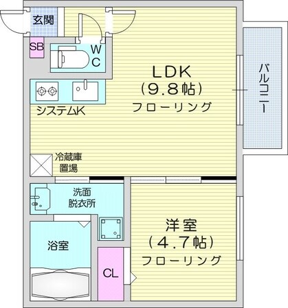 白石駅 徒歩9分 3階の物件間取画像